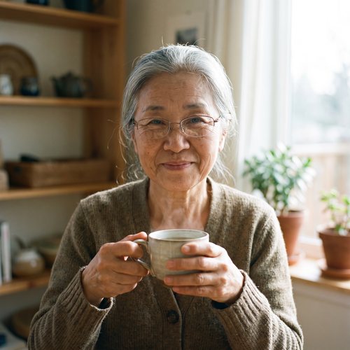 Vrouw die geniet van een kop kruidenthee